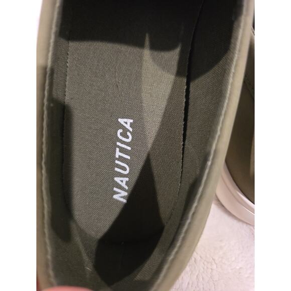 Nautica Mens Slip On Boat Shoe Loafer Olive Green Sz 10 Cape Cod Preppy Style - Picture 5 of 7